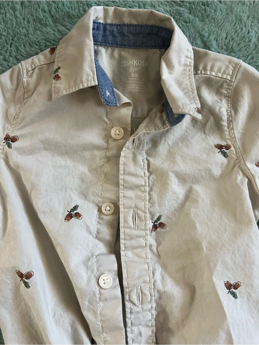 OshKosh B'gosh Acorn Infant Shirt Jacket w/ Rust Color Corduroys